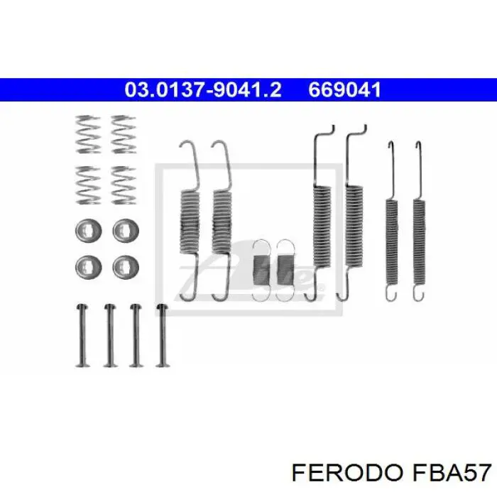FBA57 Ferodo kit de montaje, zapatas de freno traseras