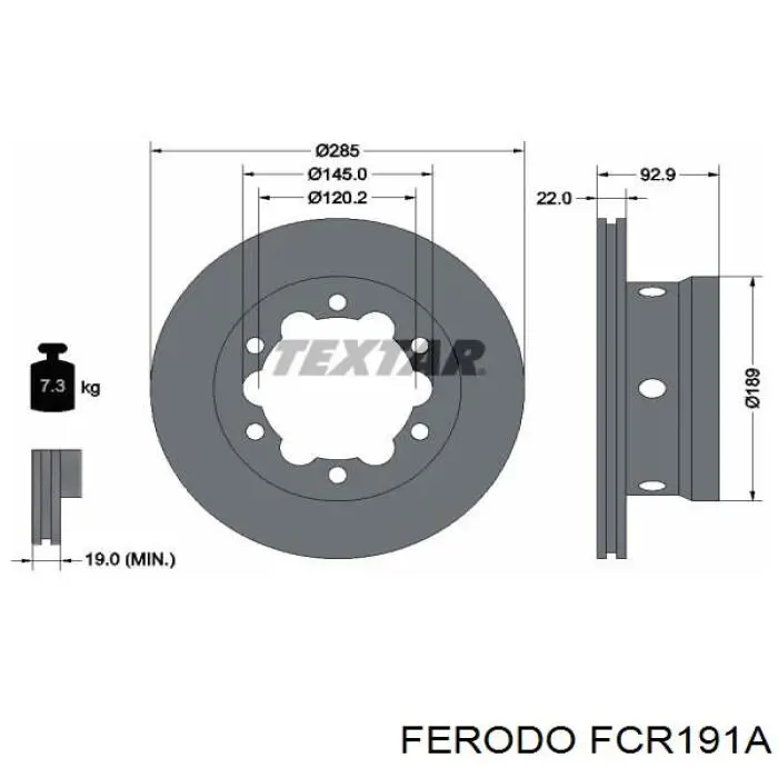 FCR191A Ferodo disco de freno trasero