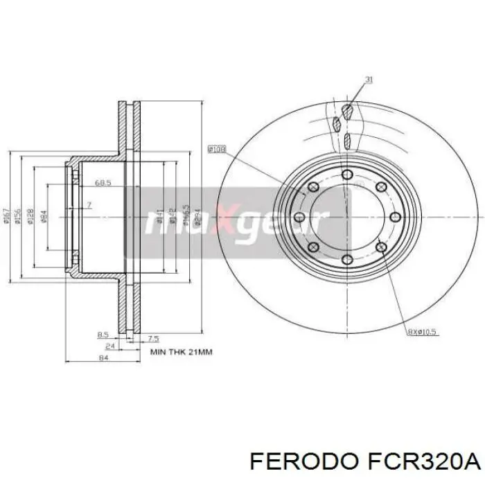 FCR320A Ferodo disco de freno trasero