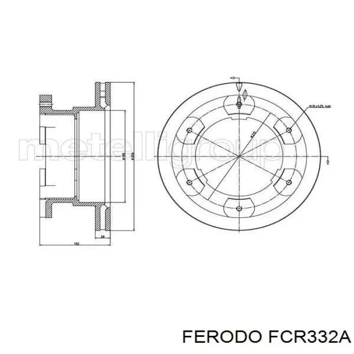 FCR332A Ferodo disco de freno trasero