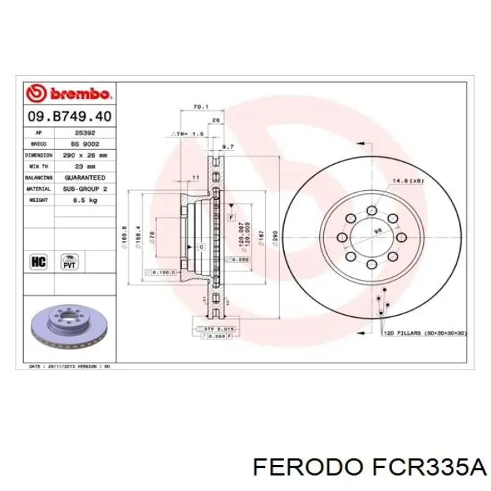 FCR335A Ferodo freno de disco delantero