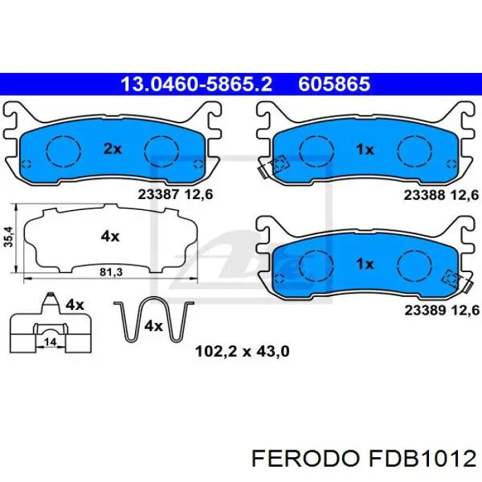 FDB1012 Ferodo pastillas de freno traseras