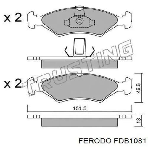 Pastillas de freno delanteras Ford Fiesta GFJ