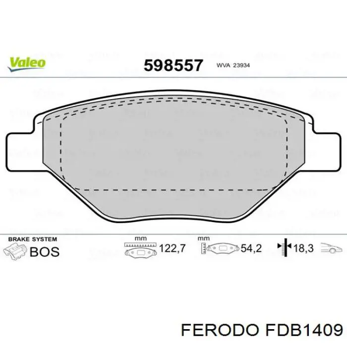 Pastillas freno delanteras Ferodo FDB1409 precio, desde 27,16 EUR