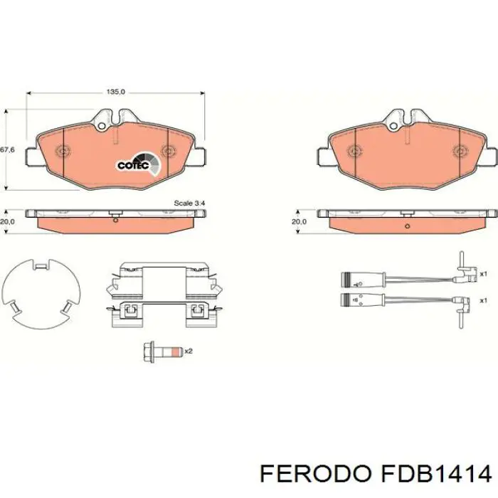Pastillas freno delanteras Ferodo FDB1414 precio, desde 29,95 EUR