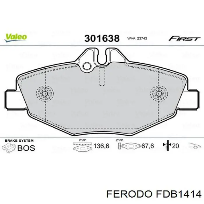 Comprar FDB1414 Ferodo Pastillas delanteras de freno