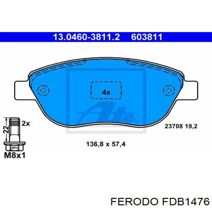 Pastillas de freno delanteras Citroen C3 1 FC