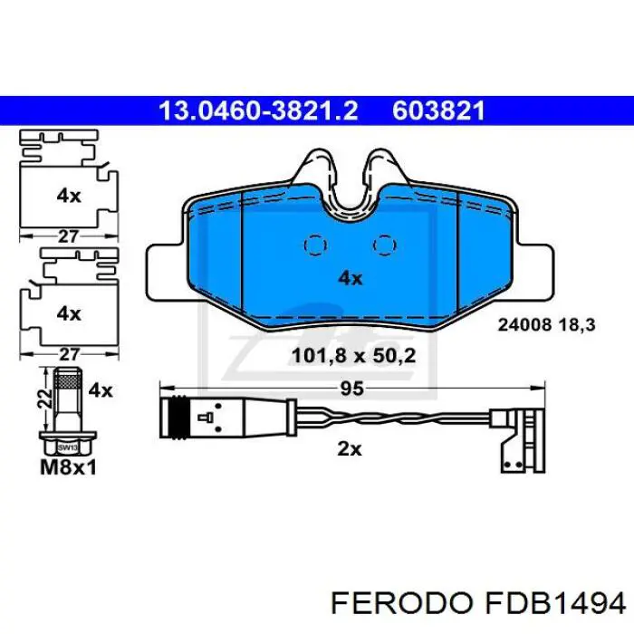 FDB1494 Ferodo pastillas de freno traseras