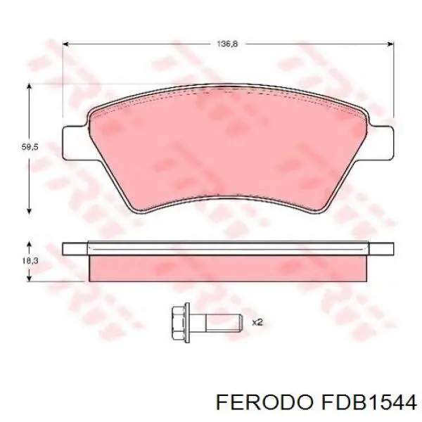 Pastillas de freno delanteras Ferodo FDB1544