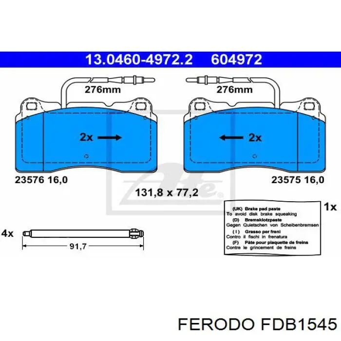 Comprar FDB1545 Ferodo Pastillas delanteras de freno