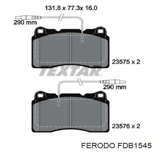 Pastillas de freno FDB1545 Ferodo