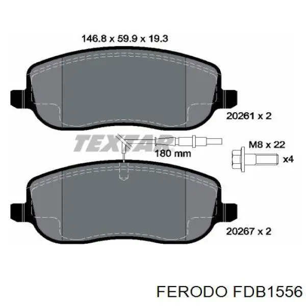 Pastillas de freno delanteras FERODO FDB1556