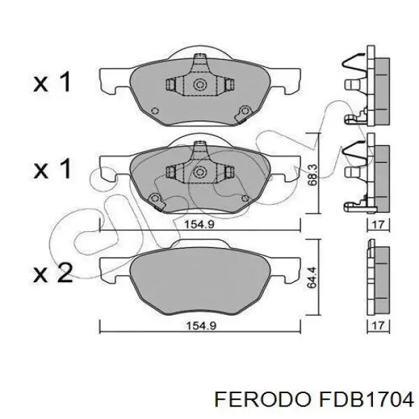 Pastillas freno delanteras Ferodo FDB1704 precio, desde 29,44 EUR