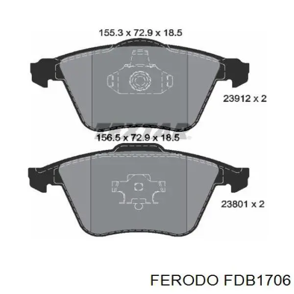 Pastillas de freno FDB1706 Ferodo
