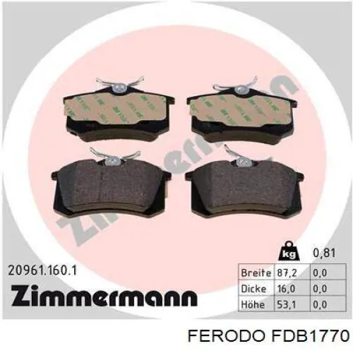 Pastillas de freno traseras Renault Scenic 1 JA0, JA1, FA0