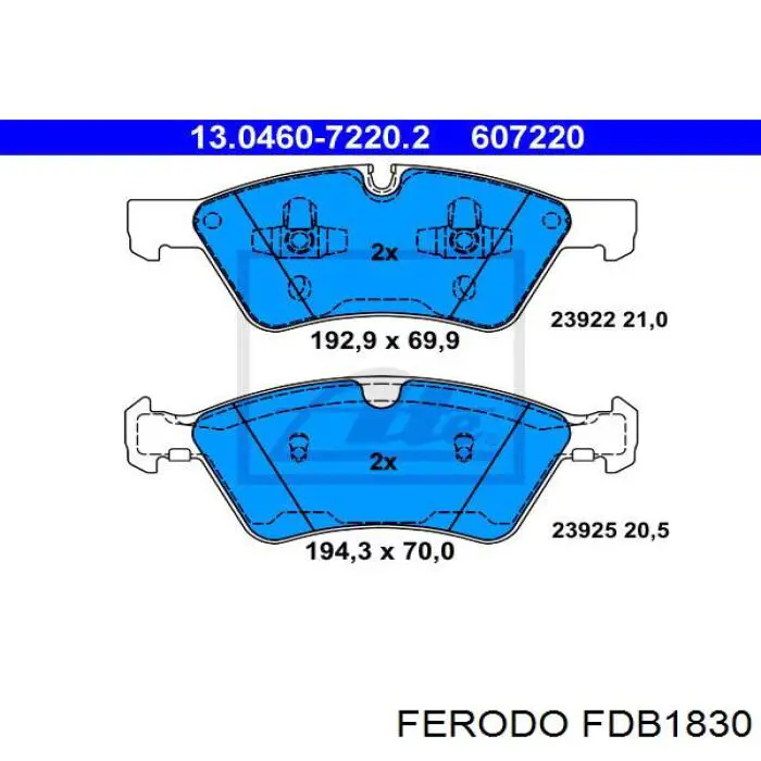 Pastillas de freno FDB1830 Ferodo