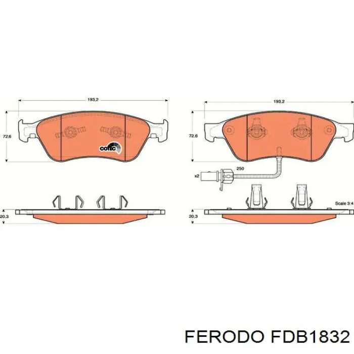 Pastillas de freno FDB1832 Ferodo