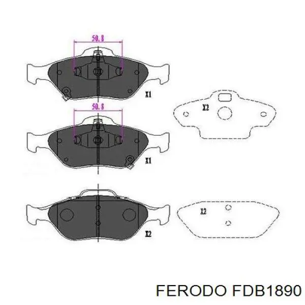 Pastillas freno delanteras Ferodo FDB1890 precio, desde 24,16 EUR