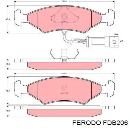 Pastillas freno delanteras Ferodo FDB206 precio, desde 17,68 EUR
