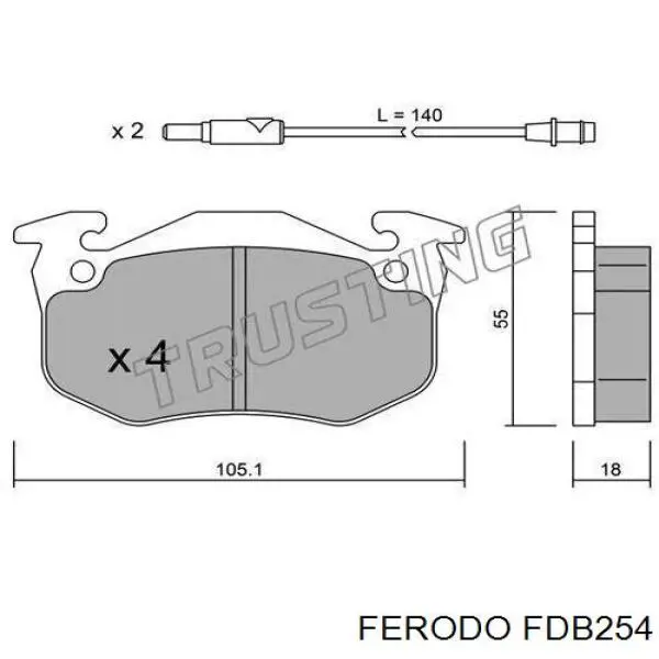 FDB254 Ferodo pastillas de freno delanteras