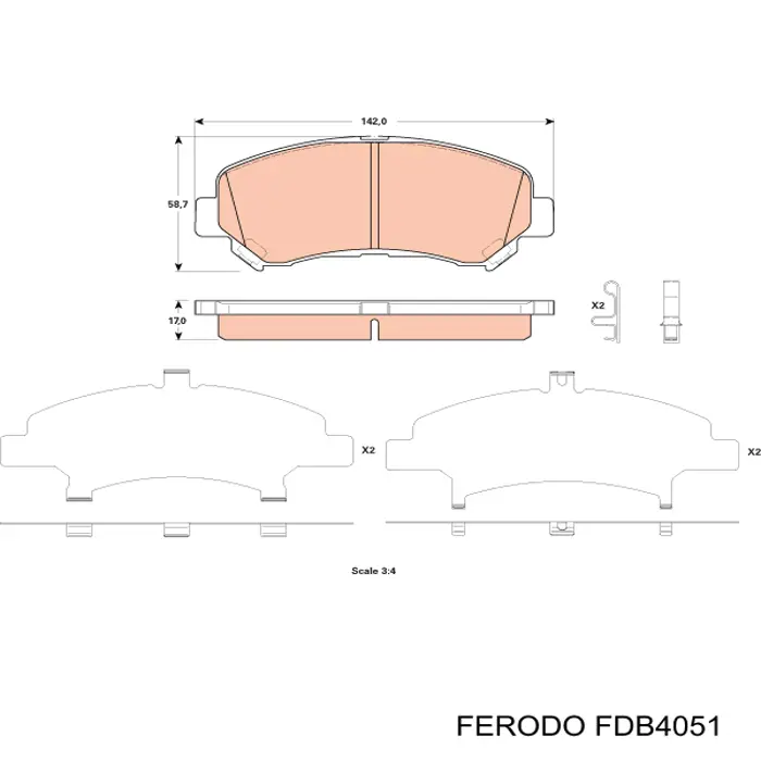 Pastillas de freno delanteras Ferodo FDB4051