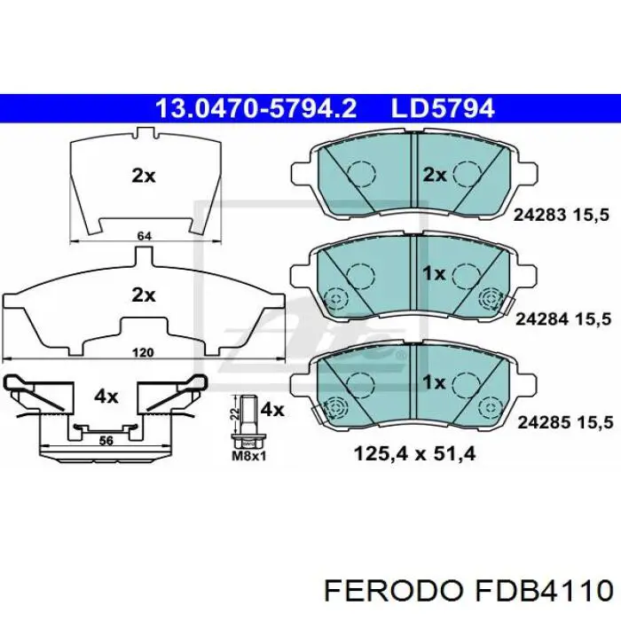 FDB4110 Ferodo pastillas de freno delanteras