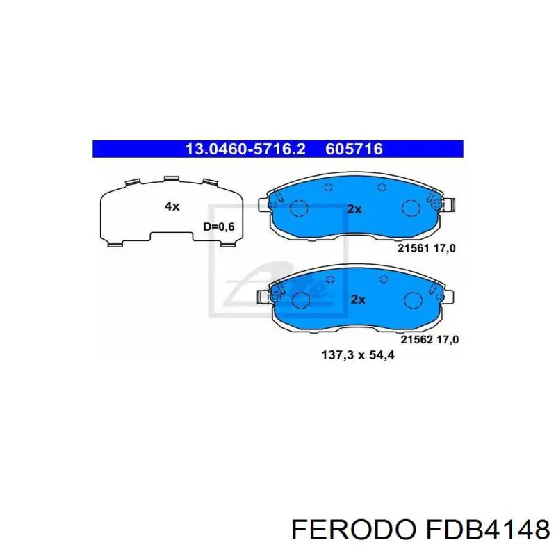 FDB4148 Ferodo pastillas de freno delanteras