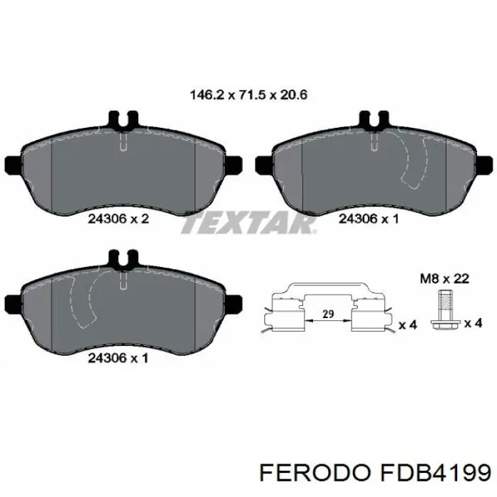 Pastillas de freno FDB4199 Ferodo