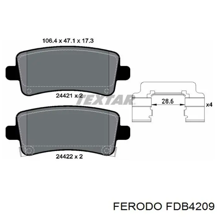 Comprar FDB4209 Ferodo Pastillas de freno traseras