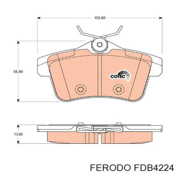Pastillas de freno traseras FDB4224 Ferodo