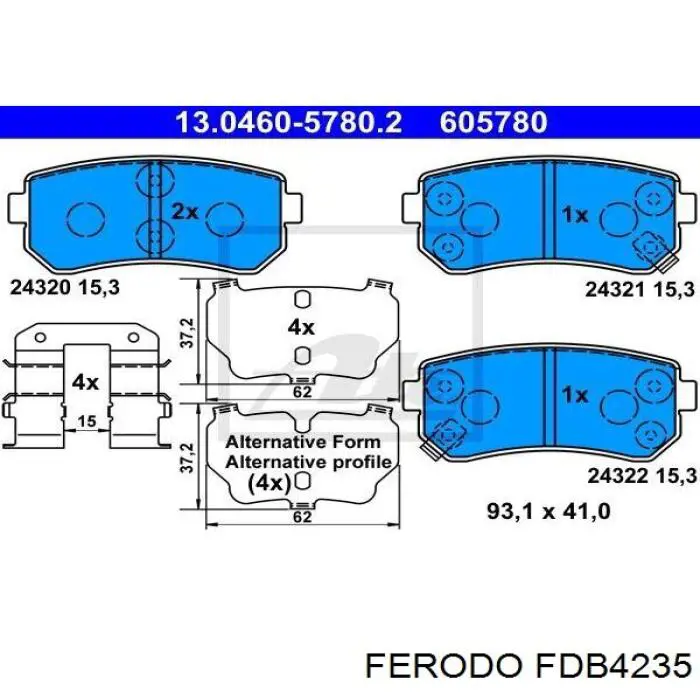 Comprar FDB4235 Ferodo Pastillas de freno traseras