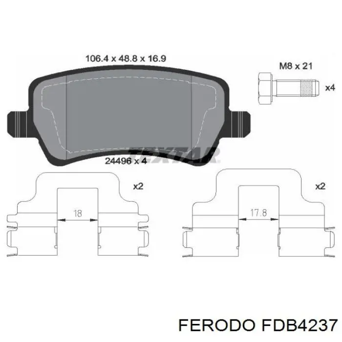 Comprar FDB4237 Ferodo Pastillas de freno traseras