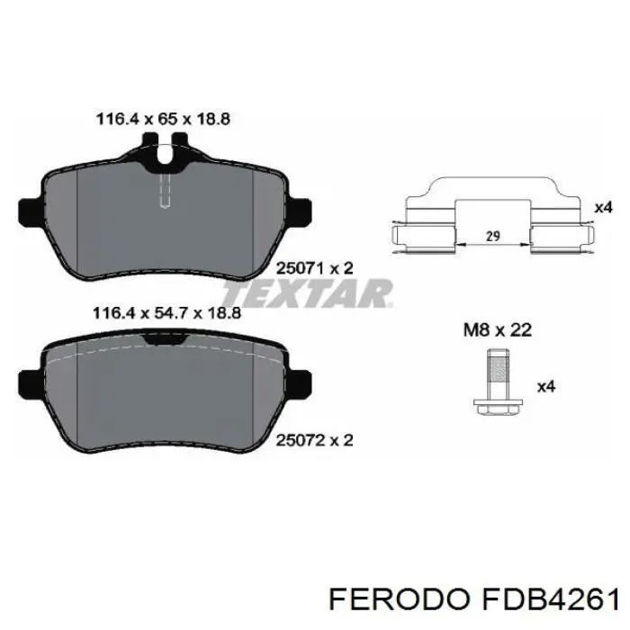 FDB4261 Ferodo pastillas de freno traseras