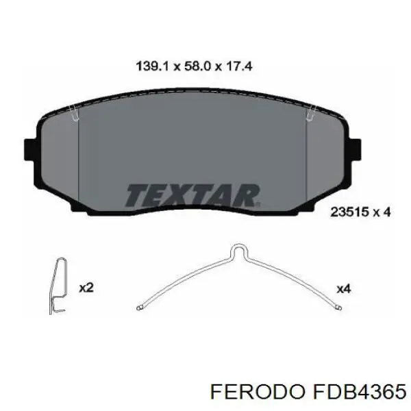 Pastillas de freno FDB4365 Ferodo