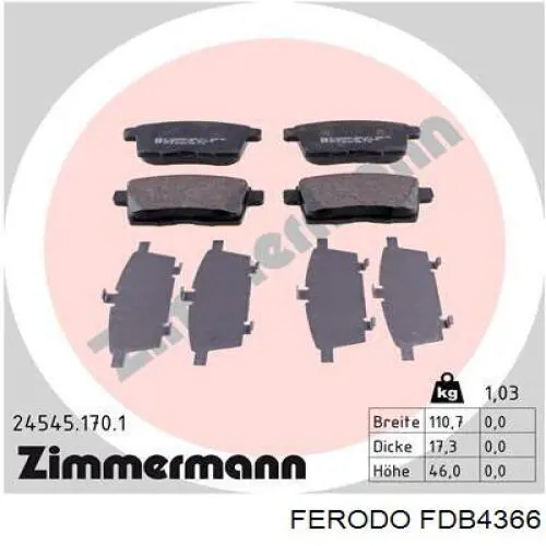 Comprar FDB4366 Ferodo Pastillas de freno traseras