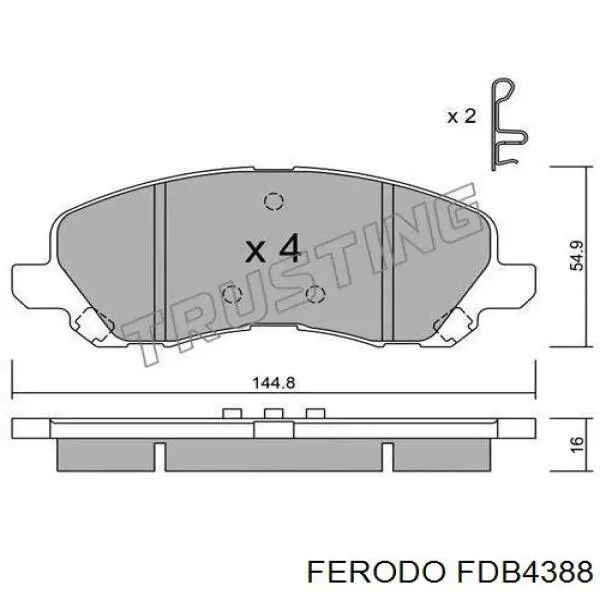 FDB4388 Ferodo pastillas de freno delanteras