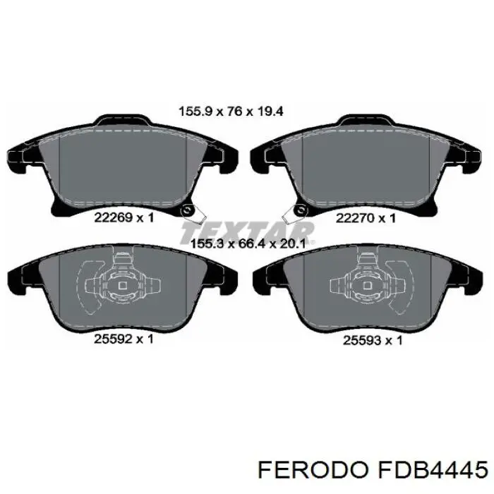 Pastillas de freno FDB4445 Ferodo