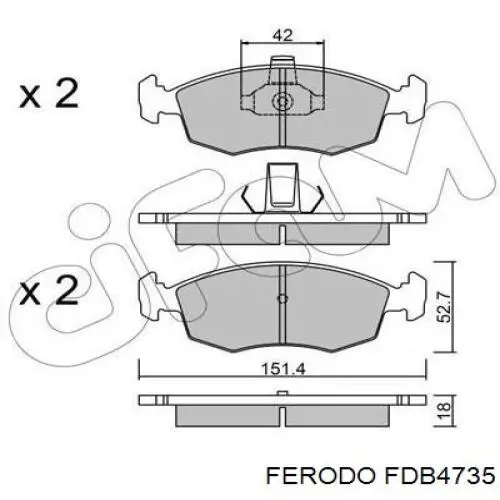 FDB4735 Ferodo pastillas de freno delanteras