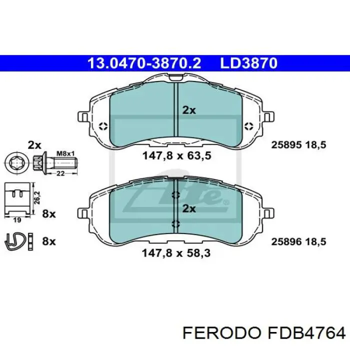 FDB4764 Ferodo pastillas de freno delanteras