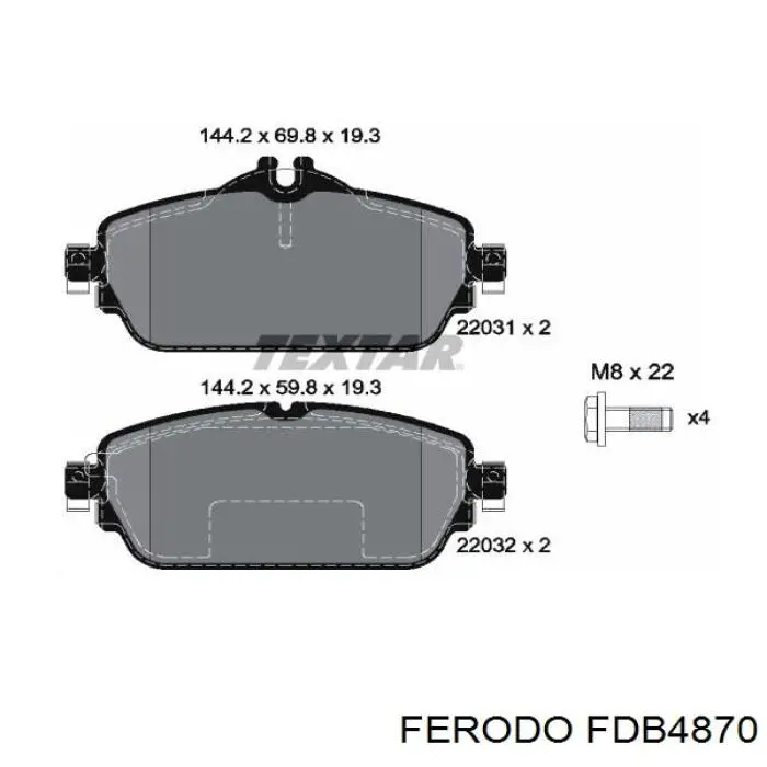 FDB4870 Ferodo pastillas de freno delanteras