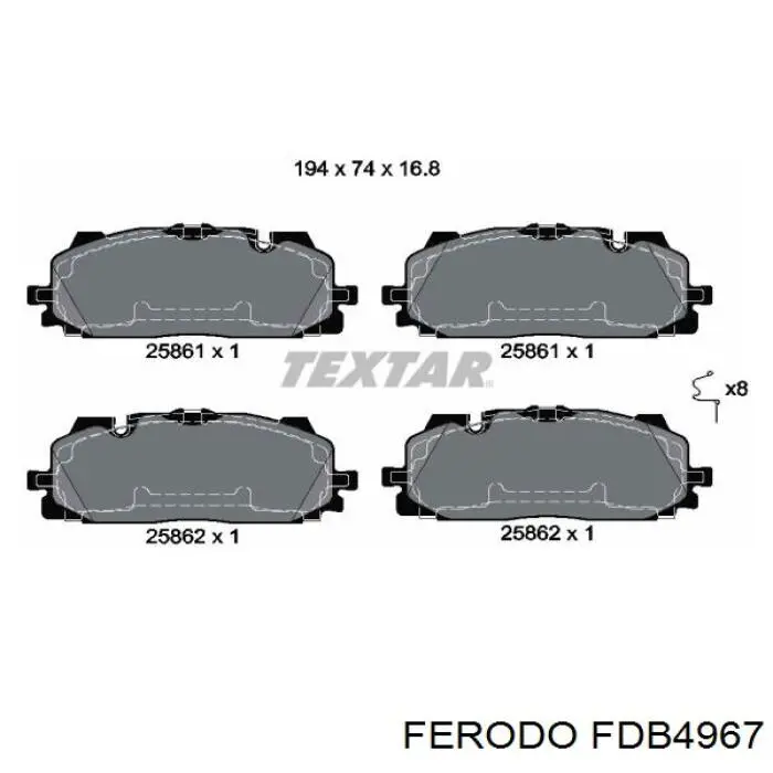 Pastillas de freno FDB4967 Ferodo