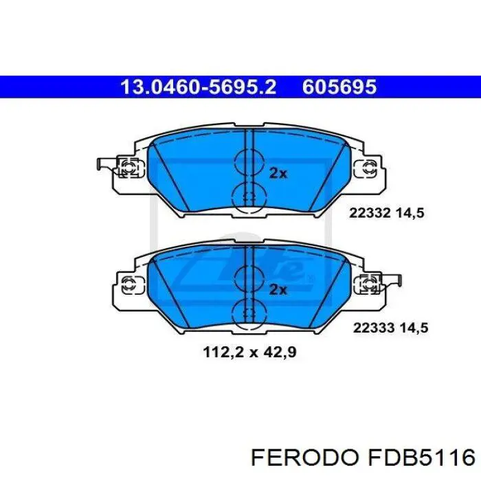 FDB5116 Ferodo pastillas de freno traseras