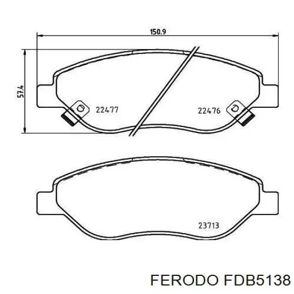 FDB5138 Ferodo pastillas de freno delanteras