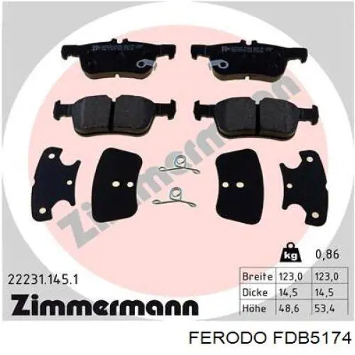 Comprar FDB5174 Ferodo Pastillas de freno traseras