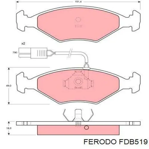 Pastillas de freno delanteras Fiat/Alfa/Lancia 7076376