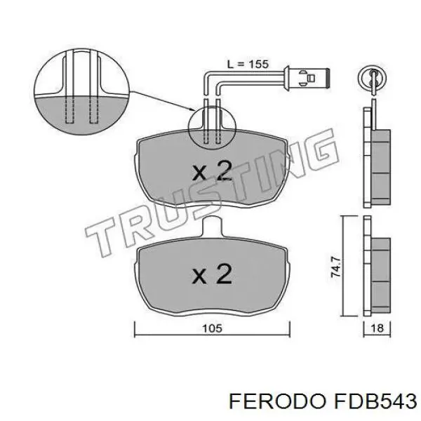 FDB543 Ferodo pastillas de freno delanteras