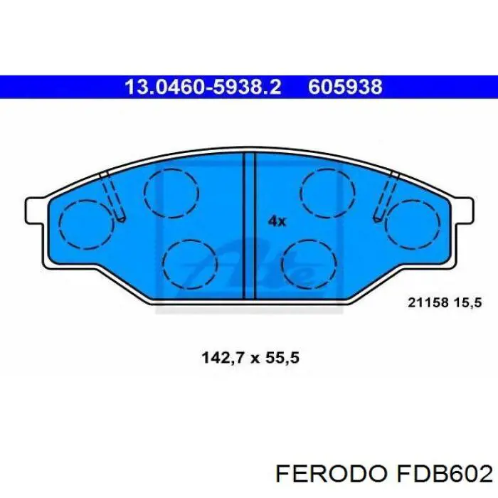 FDB602 Ferodo pastillas de freno delanteras