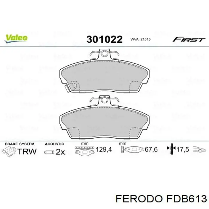 Pastillas freno delanteras Ferodo FDB613 precio, desde 25,56 EUR