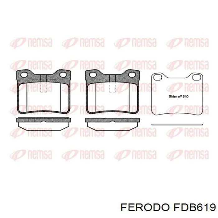 FDB619 Ferodo pastillas de freno traseras