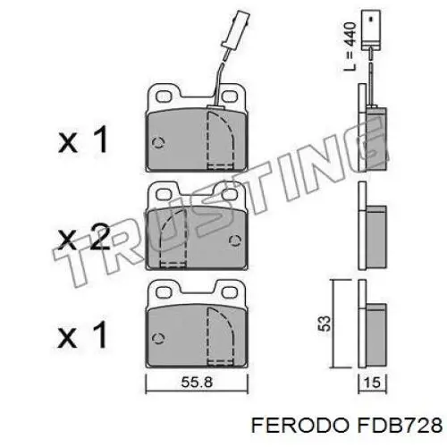 FDB728 Ferodo pastillas de freno traseras